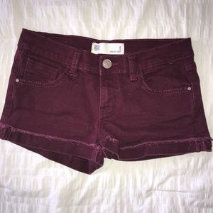 Maroon short shorts